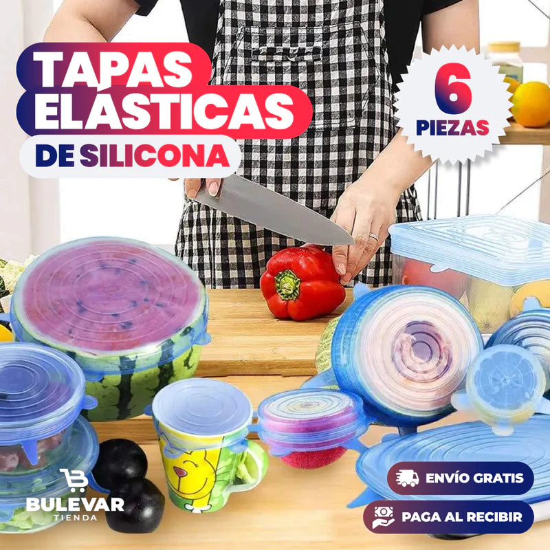 Cortadora Mandolix 4 En 1 + Set De 6 Tapas De Silicona Reutilizables Premium Gratis!!